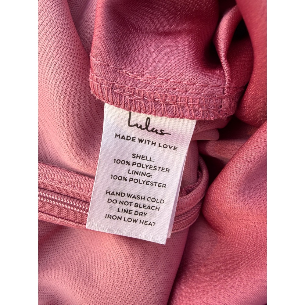 Lulus Pink Satin Off Shoulder Draped Mini Dress D17130 Cocktail Party XS NEW - Picture 4 of 11